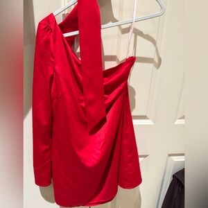 House of Harlow 1960 One Shoulder Red Dress
